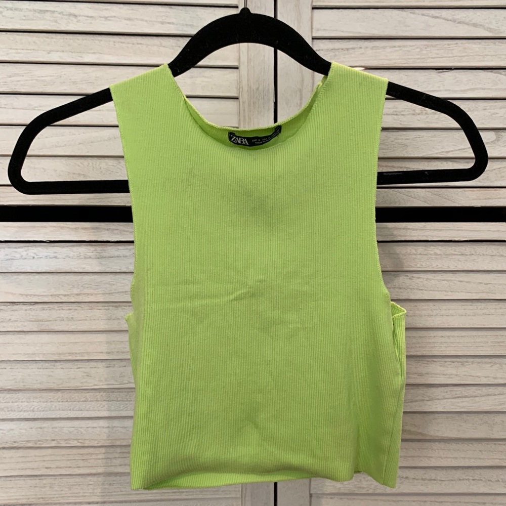 Zara lime green halter top